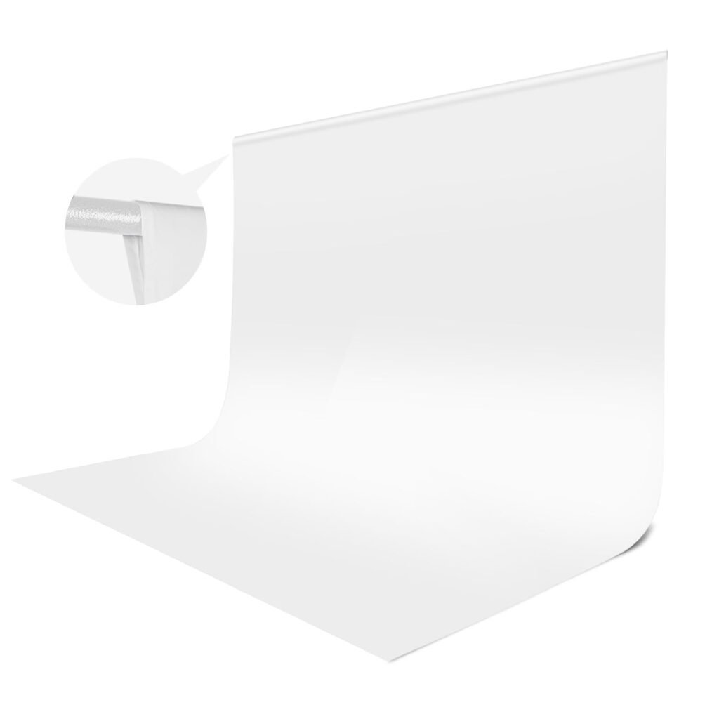 White Backdrop for Photoshoot, 10x10 ft Photo Backdrop Curtain Double-Side for Photography,