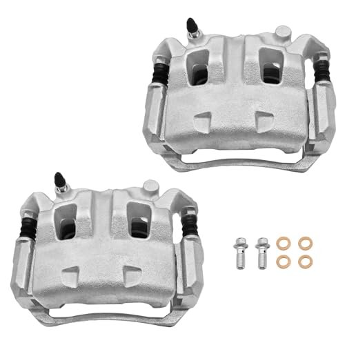 Front Brake Caliper with bracket Compatible With Nissan Frontier 2.5L 2005-2019, Compatible With Suzuki Equator 2.5L 2009-2012, Front Driver and Passenger Side, 19-B3123 19-B3122, 2 PCS