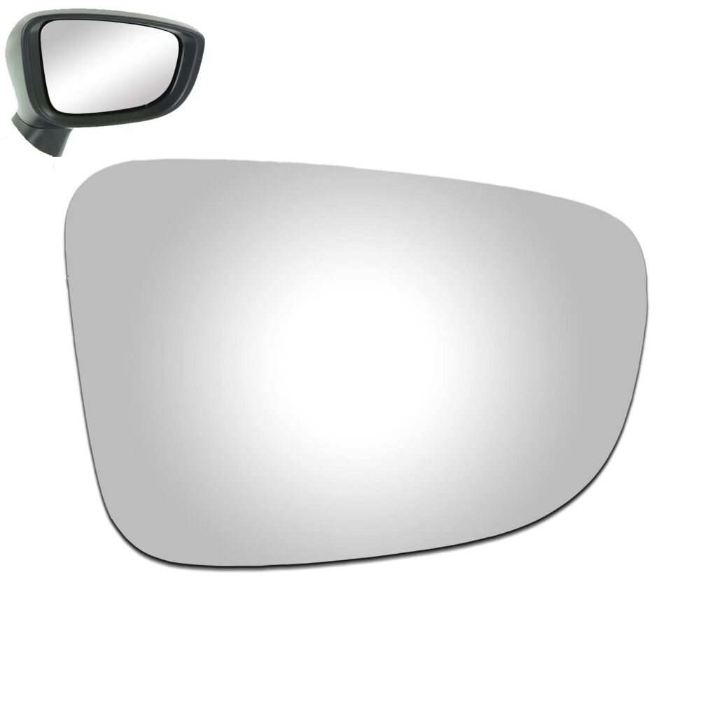 WLLW Mirror Glass for MAZDA 3 2014-2018 SCION iA 2016 TOYOTA YARIS iA 2017-2018 Passenger Side Only Right Convex Replacement Glass with Adhesive