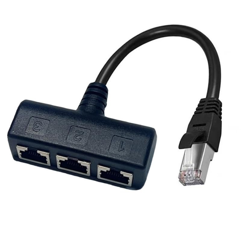 ?Upgrade? RJ45 Ethernet Splitter Cable, RJ45 1 Male to 3 Female Network Splitter Cable Suitable Super Cat5, Cat5e, Cat6, Cat7 LAN Ethernet Socket Connector Adapter, for Set-top Boxes, Routers