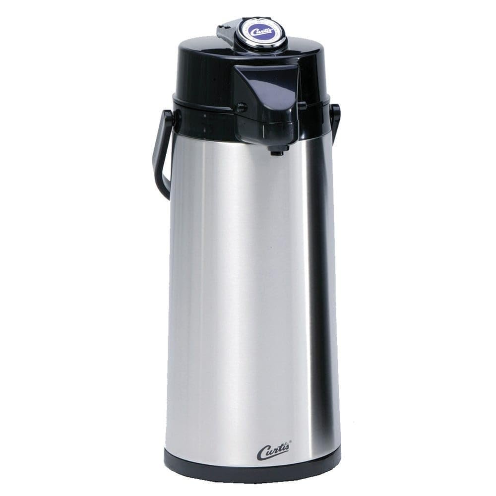 Wilbur Curtis Thermal Dispenser Air Pot, 2.2L S.S. Body Glass Liner Lever Pump - Commercial Airpot