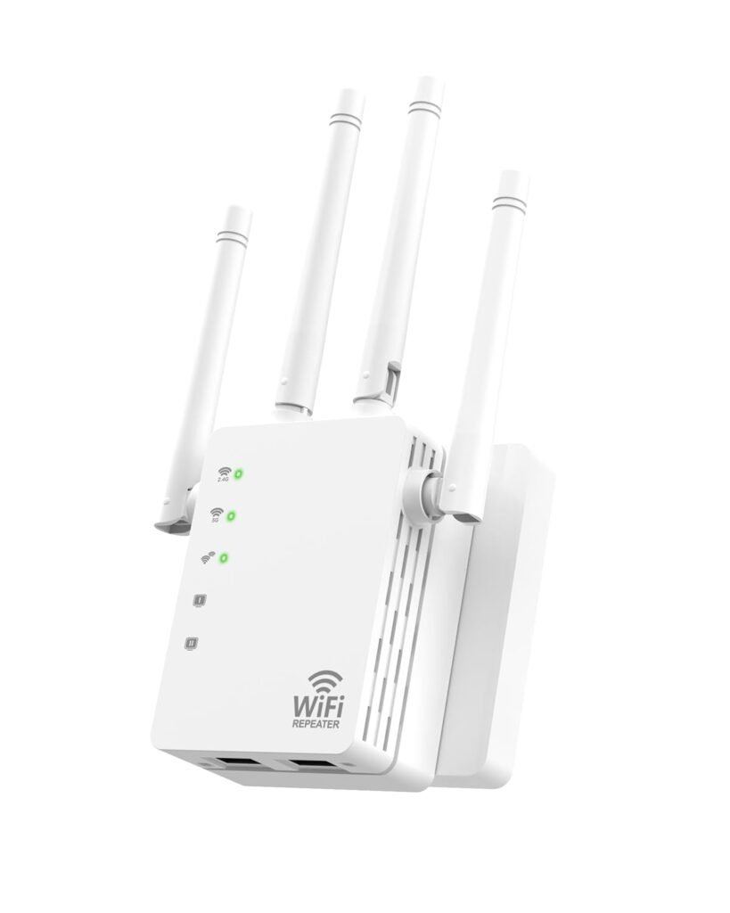 1200Mbps WiFi Extender Signal Booster – Dual Band WiFi Speed Enhancer, EasyMesh Compatible, 4 Directional Antennas (12880 Sq.ft),WiFi Booster Supports 105 Devices, Ethernet Port and Easy Setup