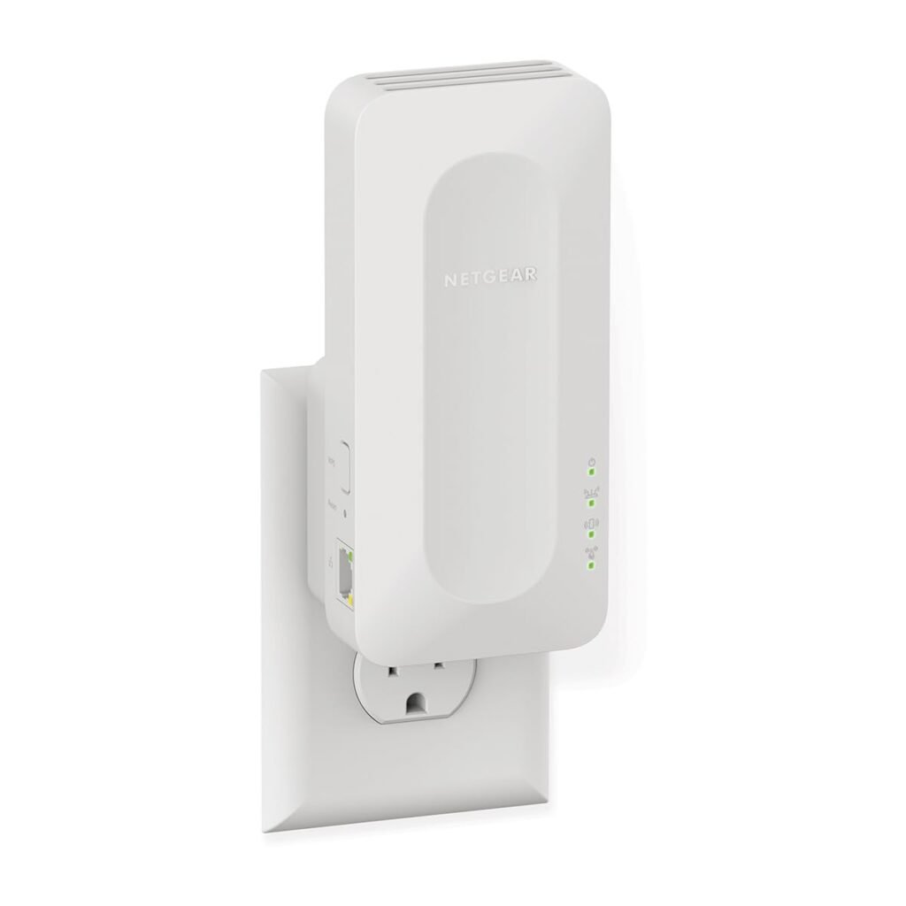 NETGEAR WiFi 6 Range Extender (EAX17) - AX3000 Dual-Band Wireless Signal Booster & Repeater (up to 3.0 Gbps Speed) - Add up to 1,500 sq. ft., 20 Devices - WPA3 Security, One WiFi Name