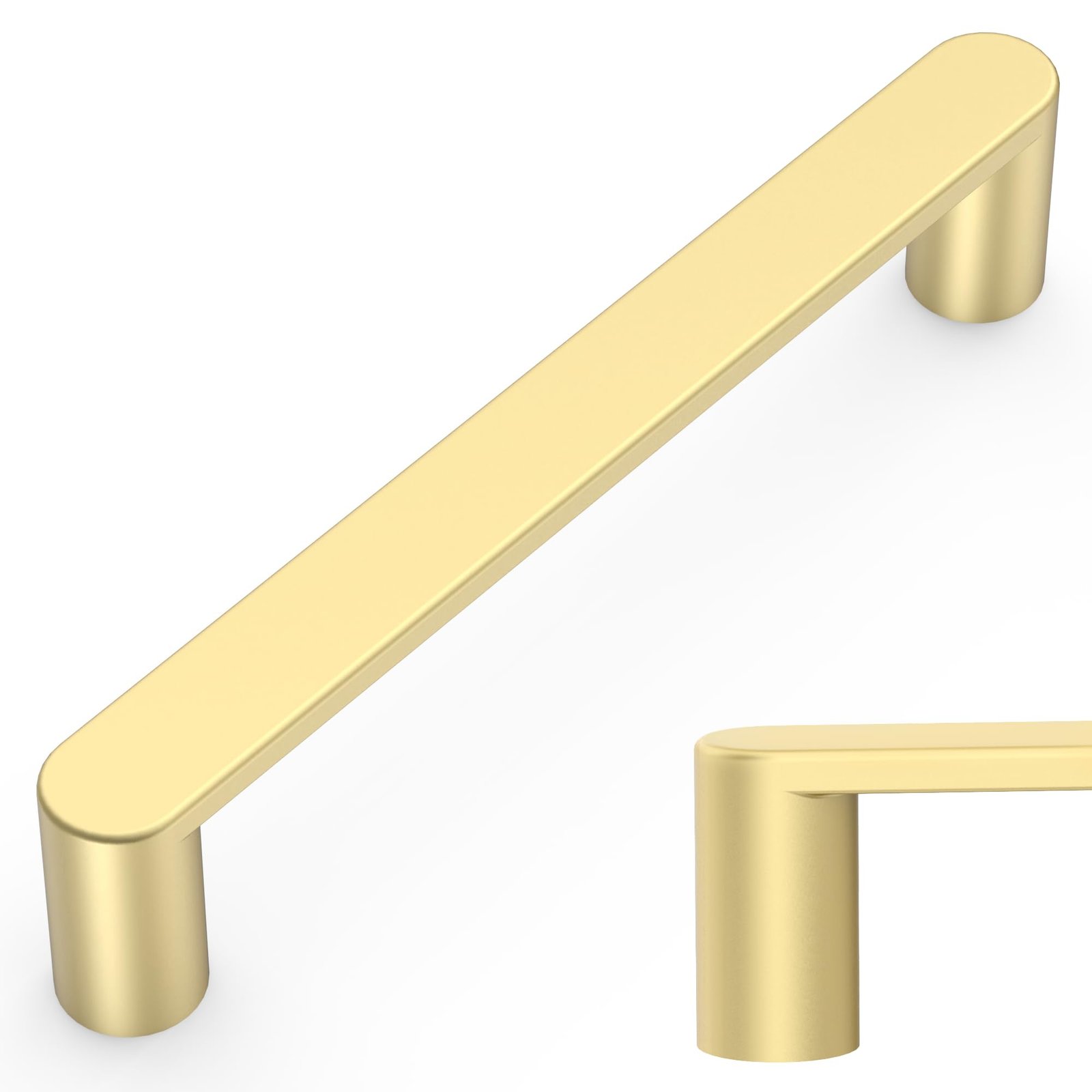 Amerdeco Brushed Gold Cabinet Pulls - 10 Pack, 5" Hole Center