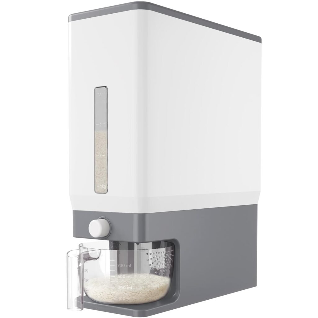 Lifewit Rice Dispenser 25 Lbs(11.3kg), Rice Storage Container Sealed Moisture Proof with Measuring