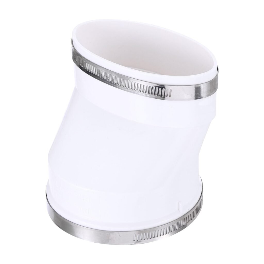 PATIKIL Duct Adapter Round to Oval, 4" Oval Recessed Dryer Vent Hose Connector Adapter with Stainless Steel Clamp for Air Exhaust Ventilation Systems, White