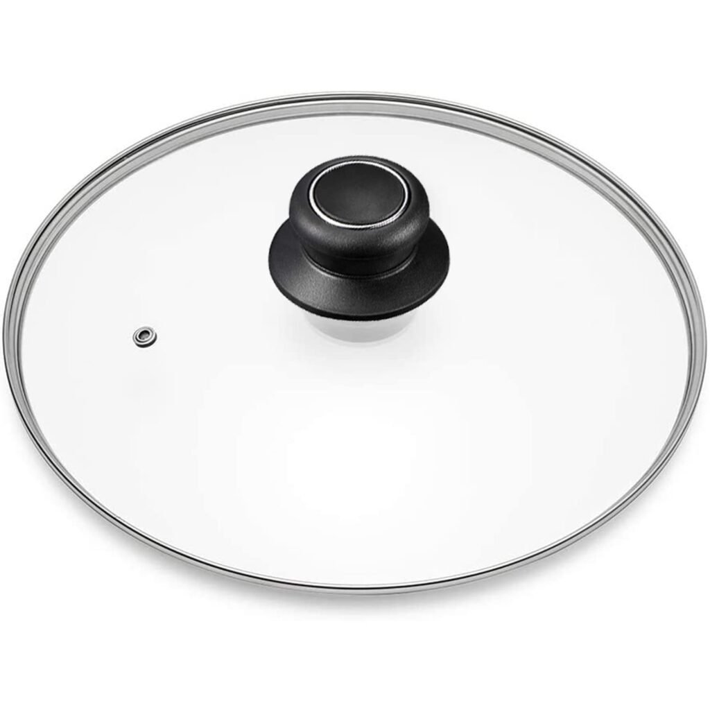 12 Inch Glass Lid for Frying Pan, Pan, Skillet, Pot Cover, Compatible with Lodge Cast Iron Skillet -12 In Pan Lids with Heat-Resistant Handle, 12"/30cm, Clear