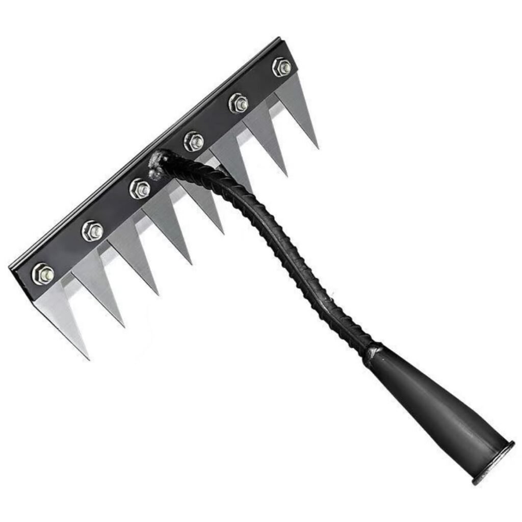 Gardening Hand Weeder Tool,Iron Weed Rake with Detachable Blades (5 Tines)