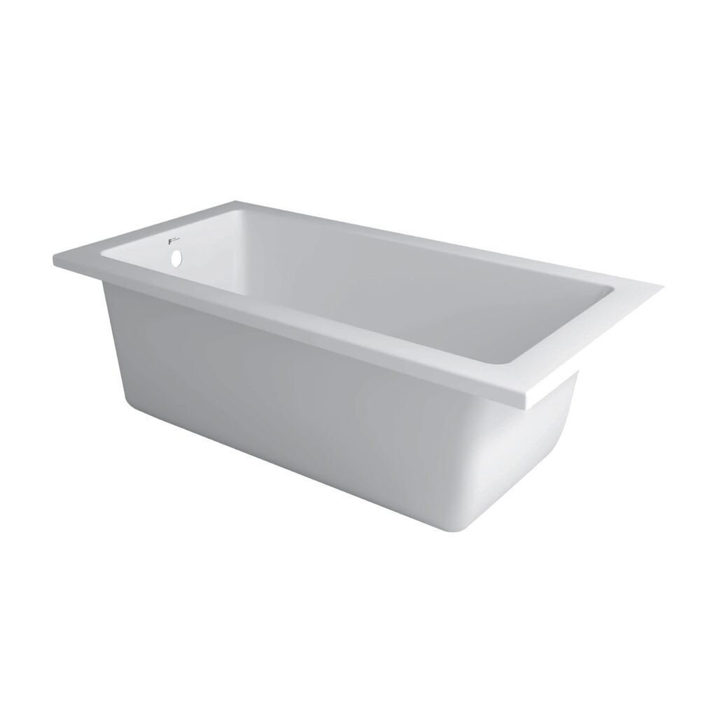 Fine Fixtures Drop In White Soaking Bathtub, Fiberglass Acrylic Material, 72"L x 36"W x 19"H