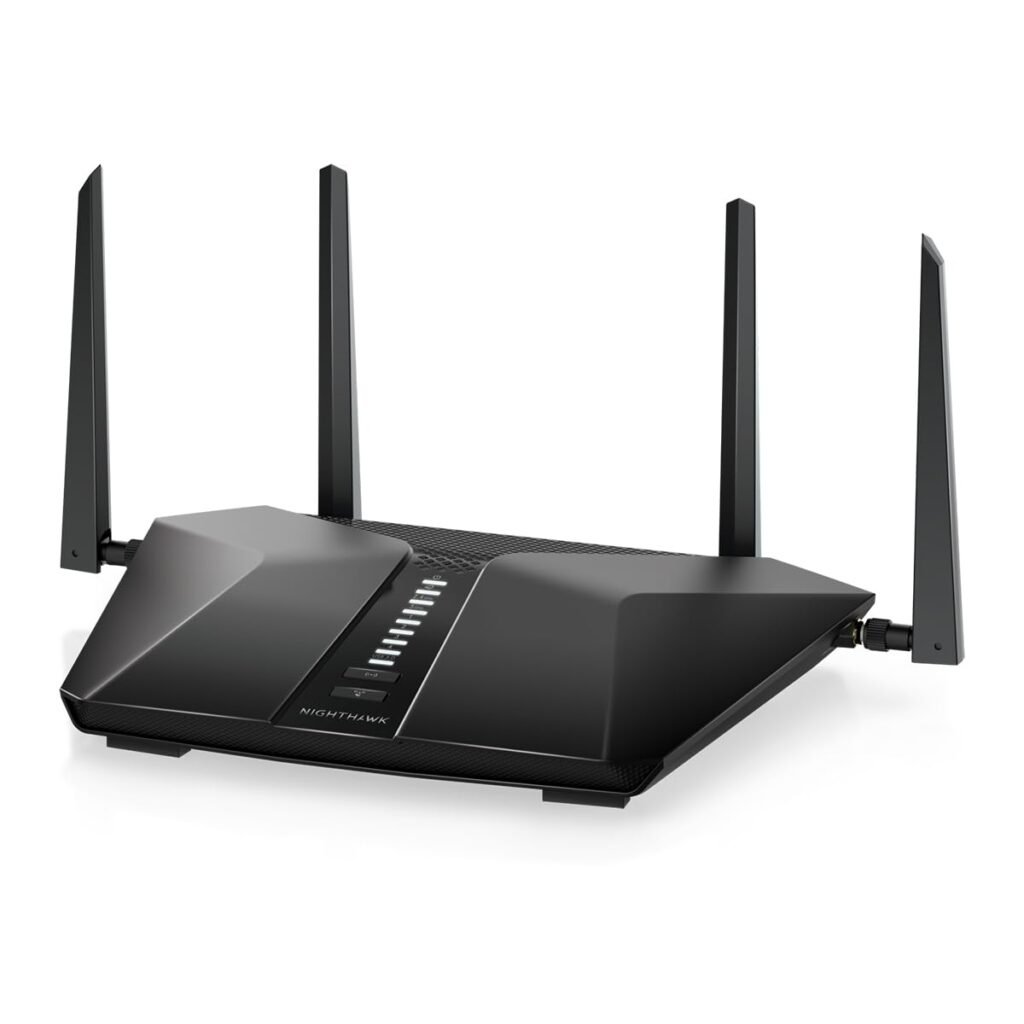 NETGEAR Nighthawk 6-Stream Dual-Band WiFi 6 Router (RAX54S) – Security Features, AX5400 Wireless Speed, Up to 5.4 Gbps, Covers up to 2,500 sq. ft., 25 Devices - 1-Year Armor Subscription Included