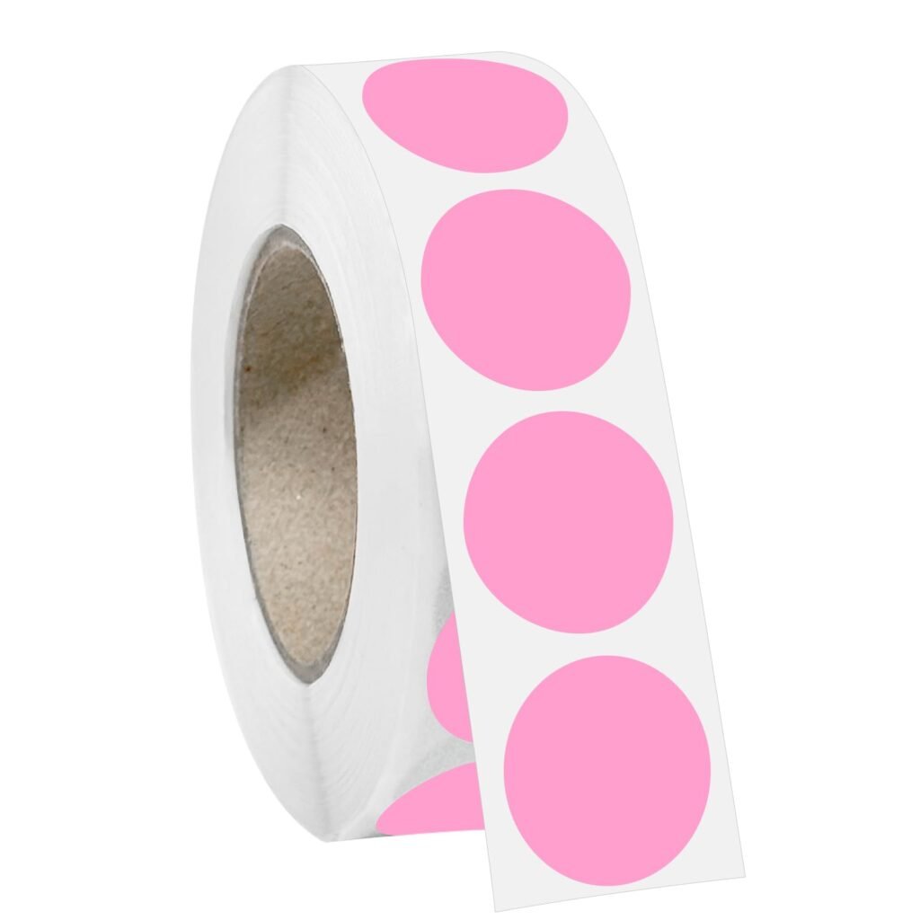 Ouzoustate 1000 PCS 3/4" Pink Dot Stickers Round Circle Colored Coding Labels Garage Yard Sale Dot Stickers for Toddlers, Classroom?Office