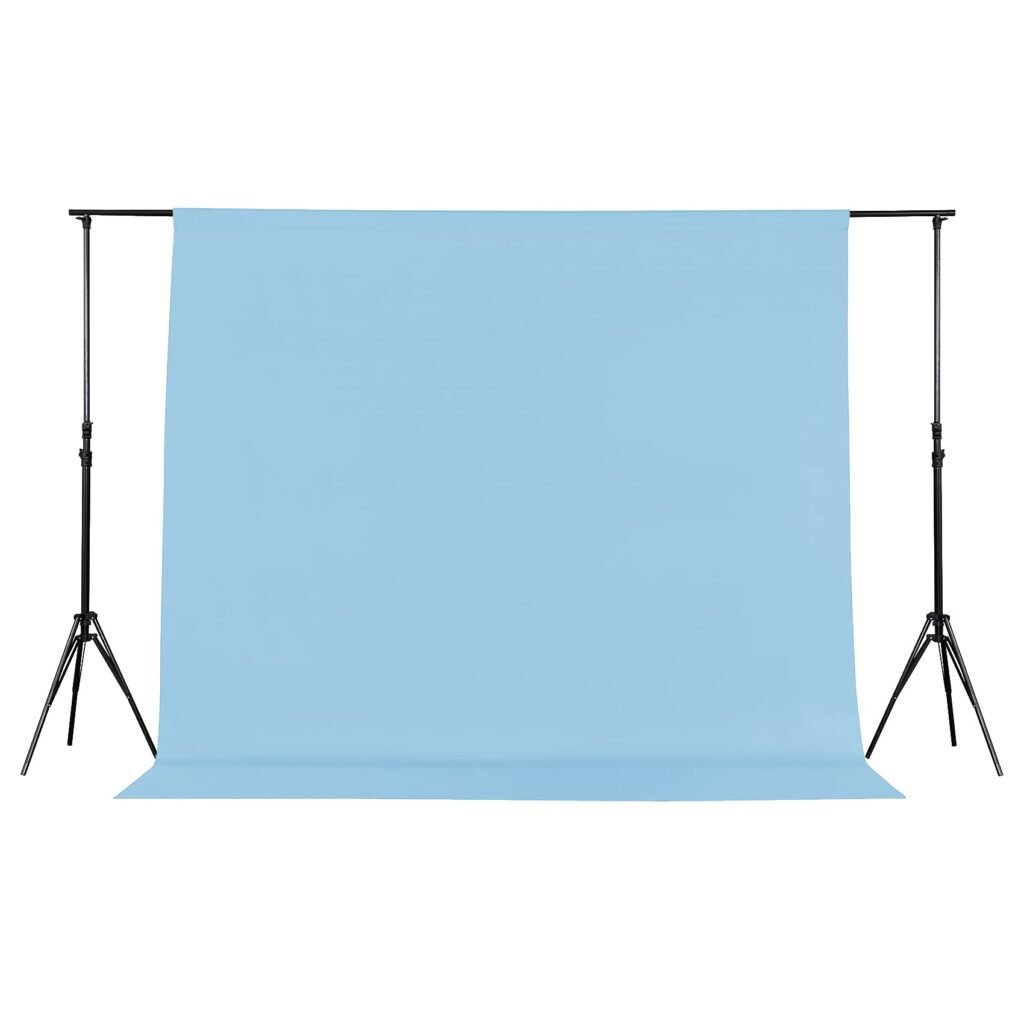 Joccun 10X10 FT Light Blue Backdrop Background for Photography,Polyester Backdrop Curtain Background