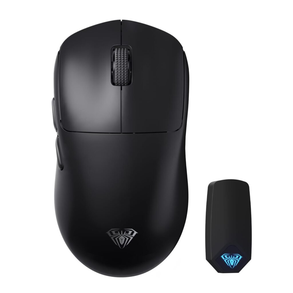 AULA SC800 Wireless Gaming Mouse, Adjustable 26000 DPI, 37g Ultra-Lightweight Mouse, PAW3395 Sensor, 8KHz Polling Rate, Programmable Buttons, Tri-Mode BT5.0/2.4G/USB-C Rechargeable Mouse Gamer(Black)