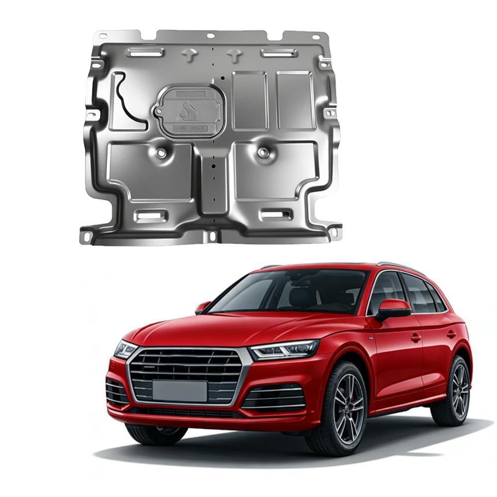 Alloy Steel Front Skid Plate for Audi Q5 2018-2024 Engine Splash Shield Heavy Duty, Impact Resistant Engine Guard Cover for SQ5 2018-2024 Underbody Guard Plate w/Screw Hardware