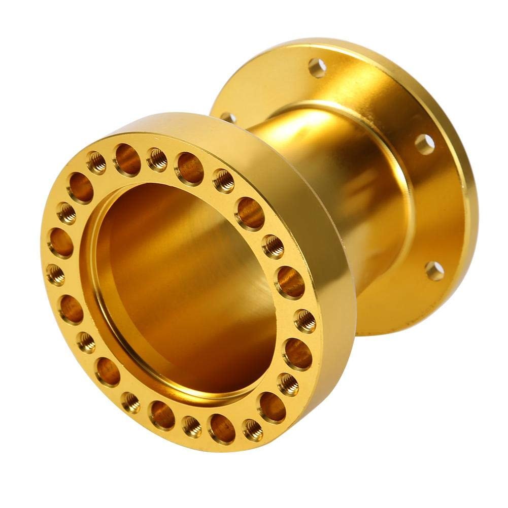 3inch Universal Car Aluminium Steering Wheel Hub Spacer Steering Adapter Kit (Yellow)