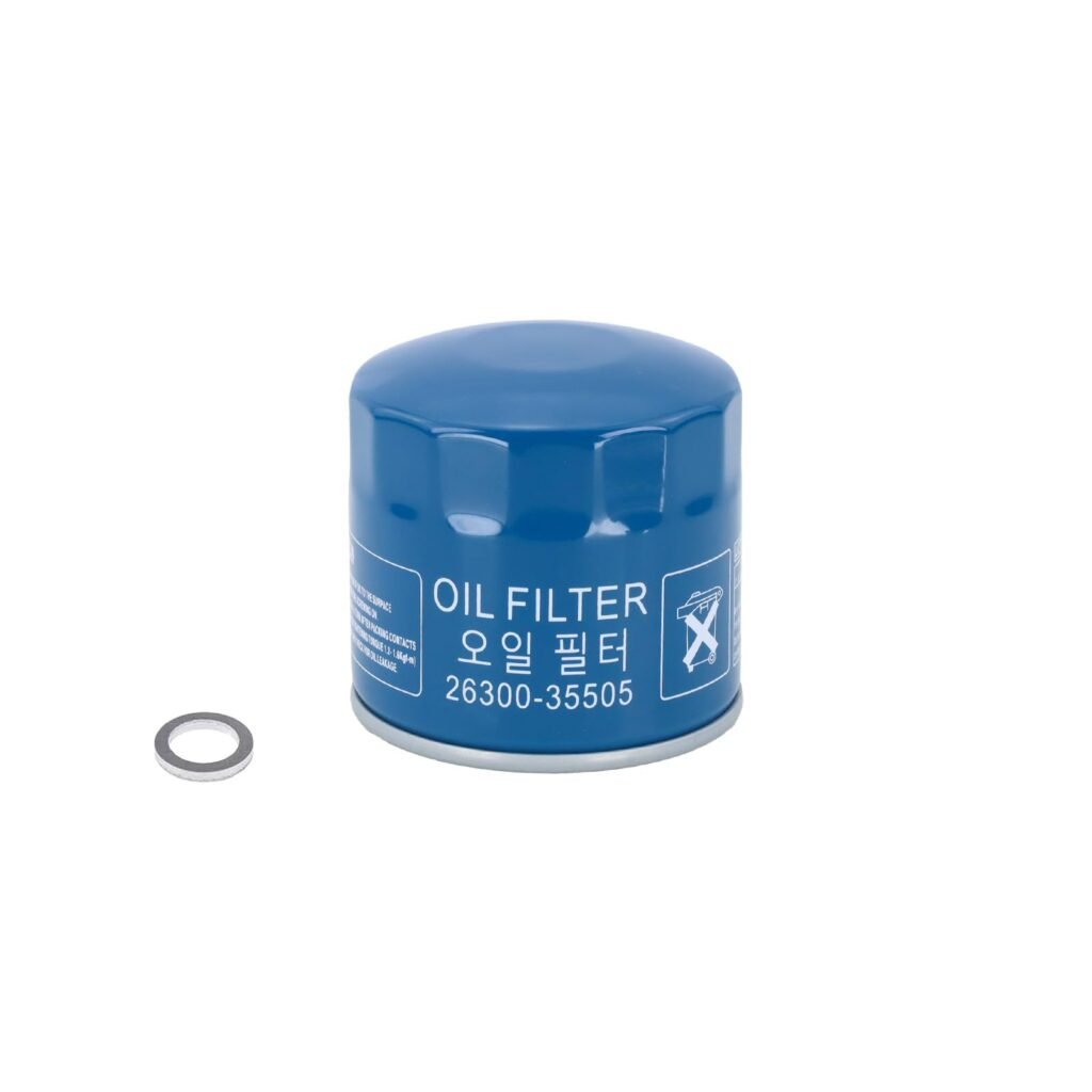 Kefly 26300-35505 Engine Oil Filters Fits for Hyundai Elantra Tucson Santa Fe Kia Sportage Forte Seltos, with Drain Plug Gasket (1 PCS)