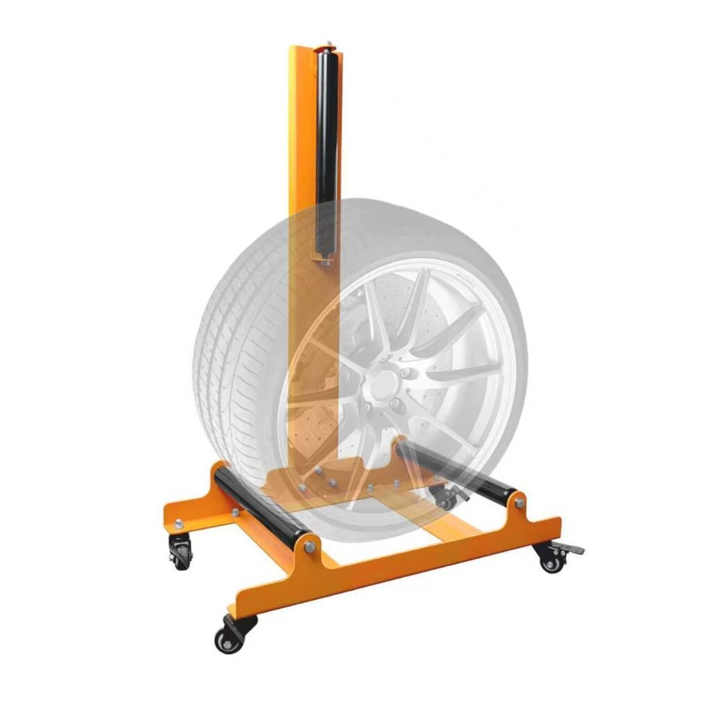 DESEQPT Rolling Wheel Detailing Stand – Heavy-Duty Tire Cleaning and Polishing Roller with 3-Way