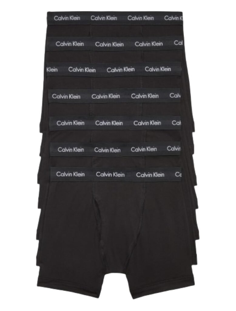 Calvin Klein Men's Cotton Stretch Megapack Boxer Briefs, Black (7 Pack), M