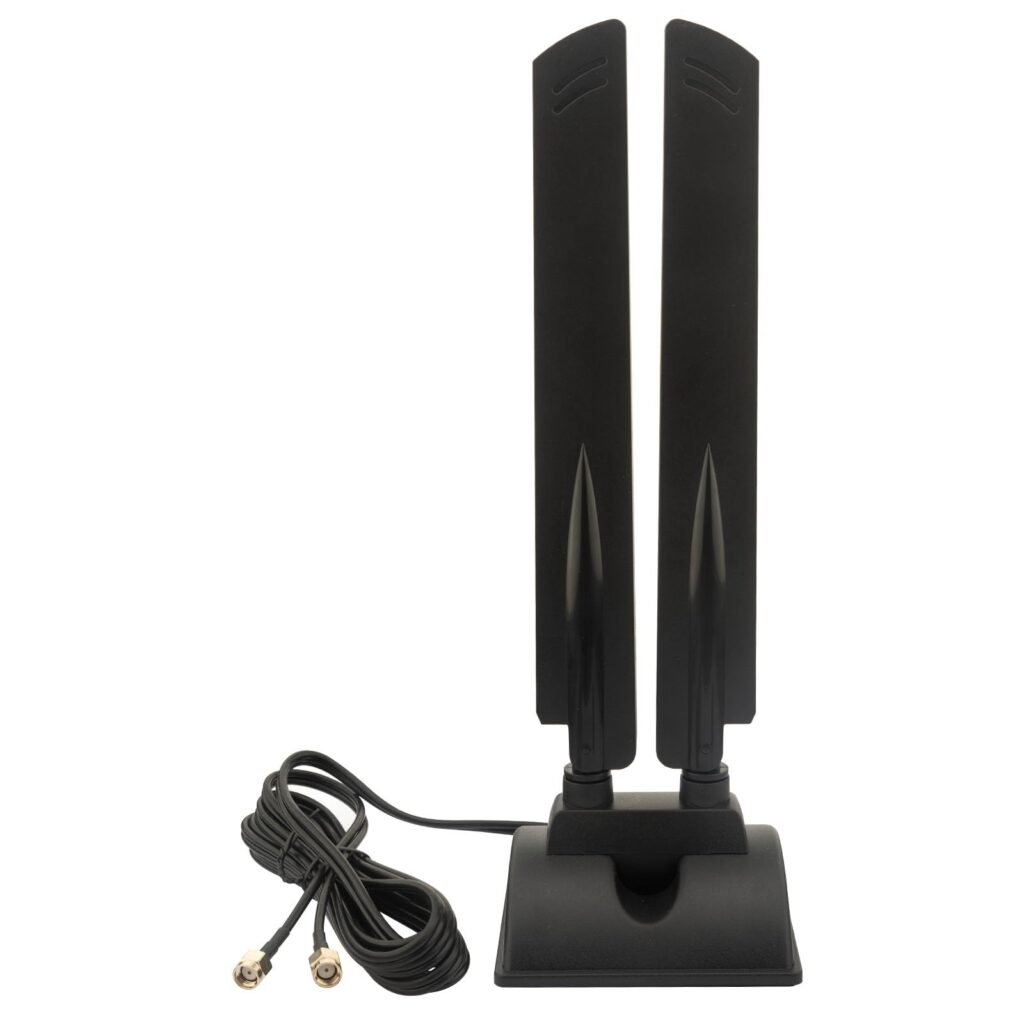 Kaunosta WiFi 6E Antenna Tri-Band 6GHz 5GHz 2.4GHz RP-SMA WiFi Antenna Magnet Mount Base for PC