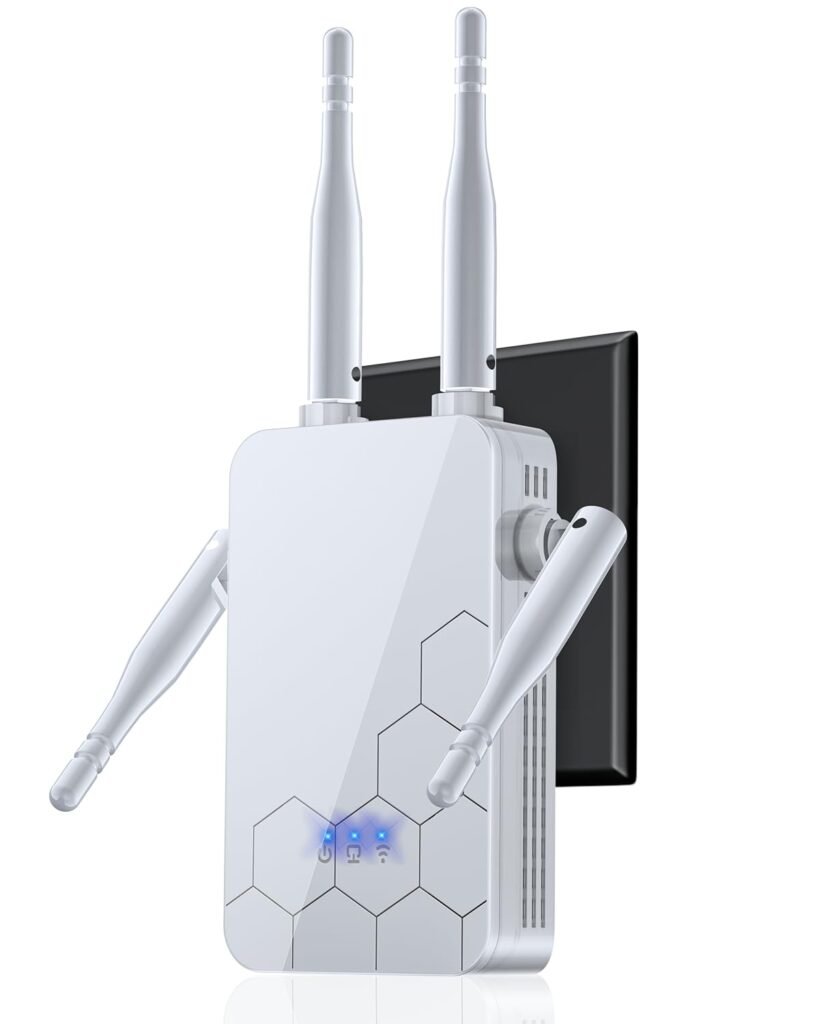 2025 WiFi Extender Internet Booster, 10000 Sq.ft Long Range Repeater Wireless Routers Amplifier, 1 Tap Setup