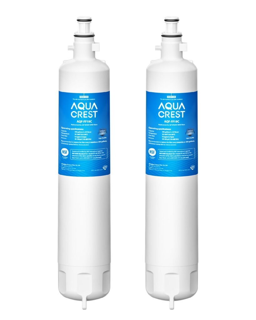 AQUA CREST AQF-FF19C Refrigerator Water Filter Replacement for GE RPWFE, 2 Pack