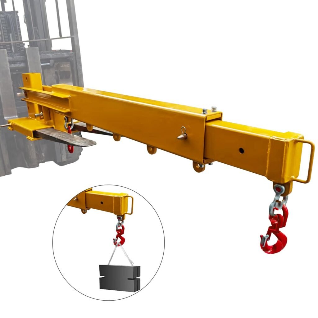 Adjustable Forklift Jib Boom Crane, 6000 LBS Forklift Mobile Crane Manual Telescopes,Flexible