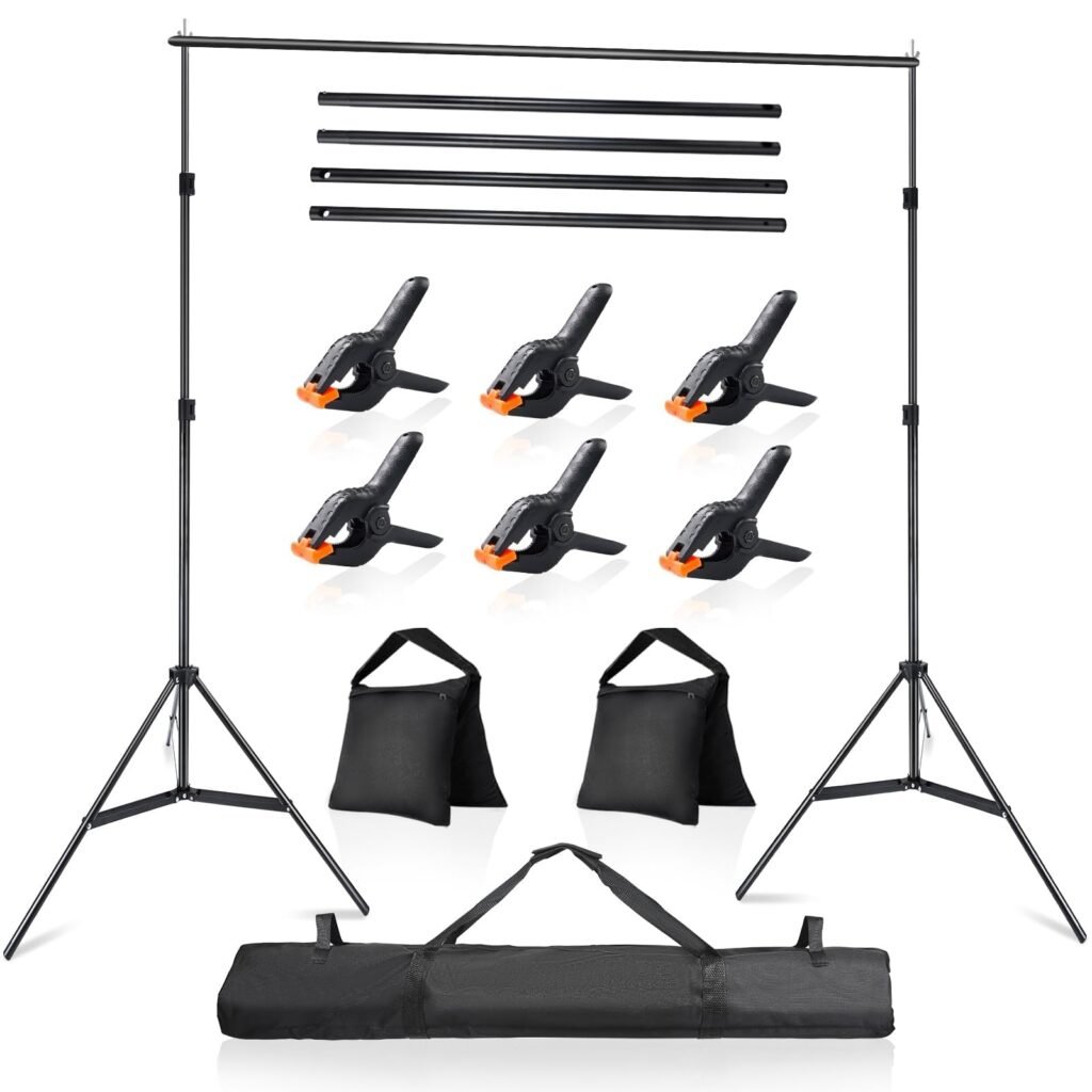 LDGHO Photo Video Studio 10x7Ft (WxH) Adjustable Background Stand Backdrop Support System Kit with