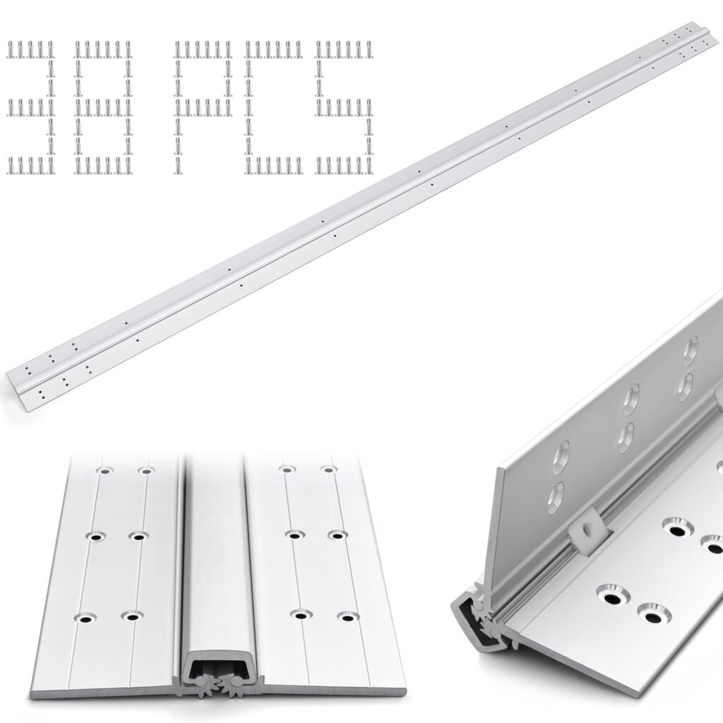 MorningRo Heavy Duty Continuous Hinge 83 Inches Anodize Aluminum Piano Hinge Tamperproof Commercial