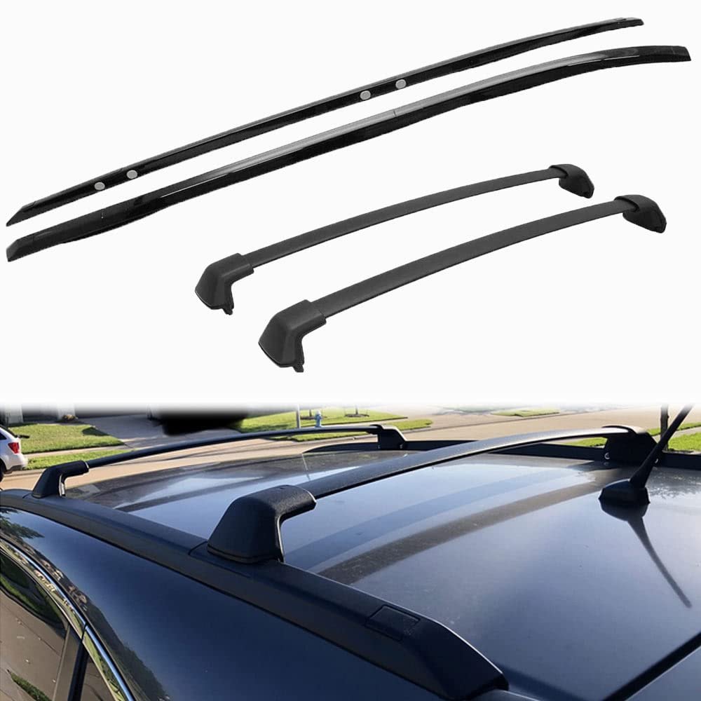 ANTS PART 4Pcs Side Rails + Cross Bars for 2012-2016 Honda CRV CR-V OE Style Roof Rack Luggage Carrier Black