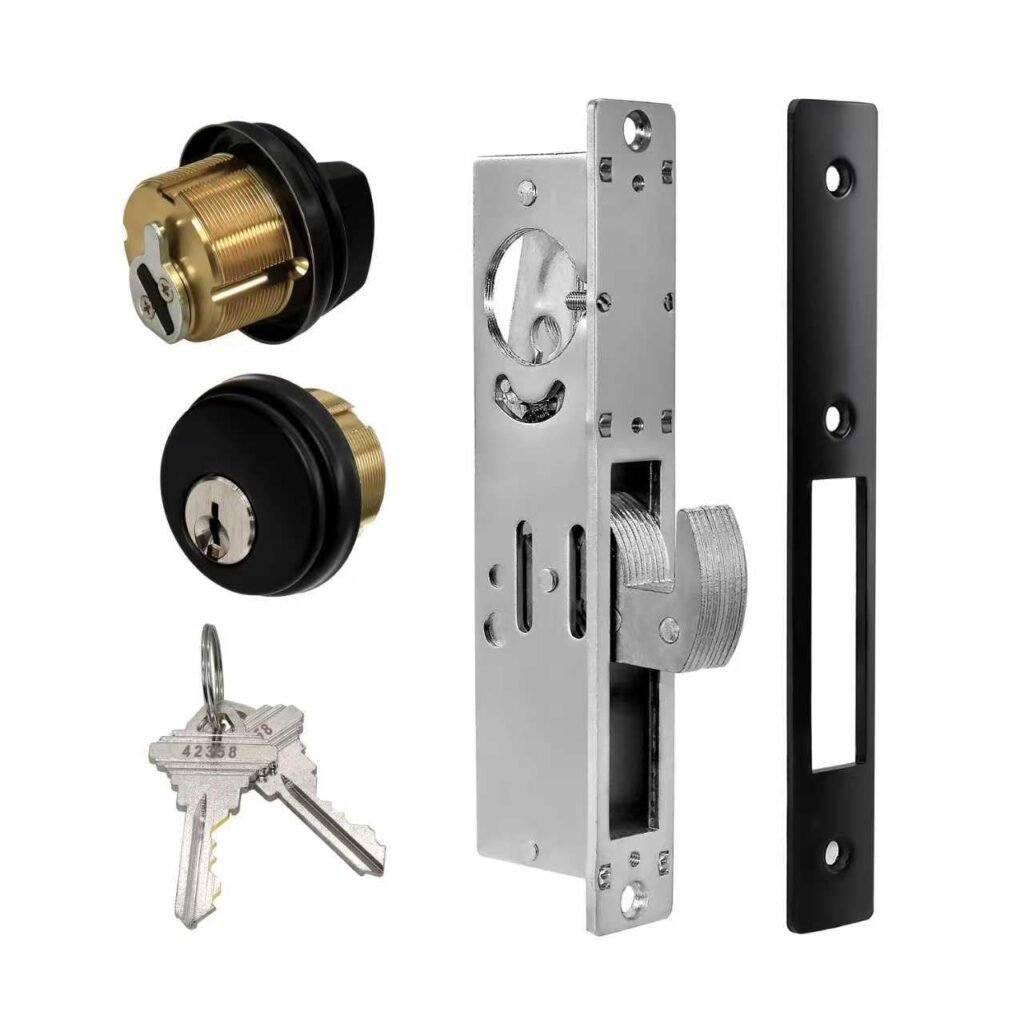 Storefront Door Lock Commercial Mortise Hook Bolt, Solid Brass Cylinder with Key & Thumbturn Direct