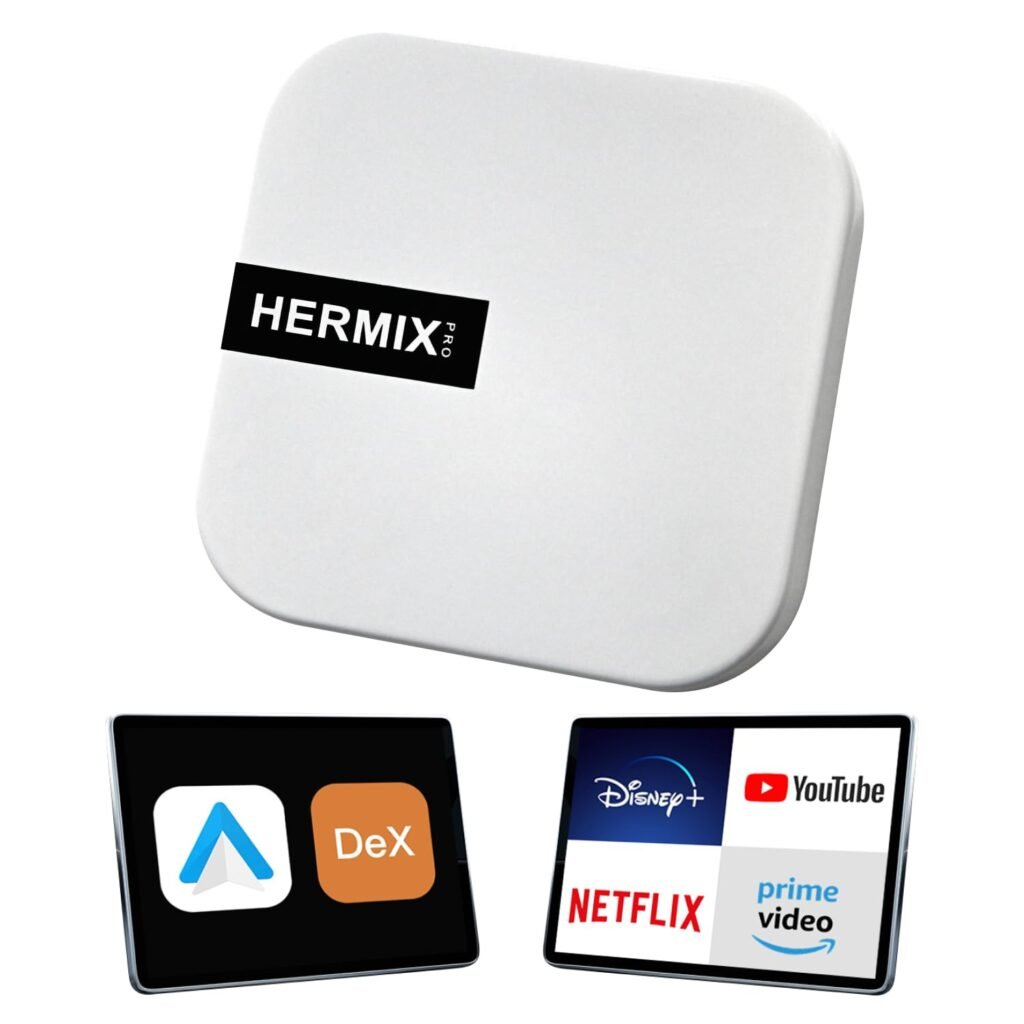 HERMIXPRO Android Auto Wireless Adapter Compatible with Samsung DeX,Wireless Android Auto Adapter
