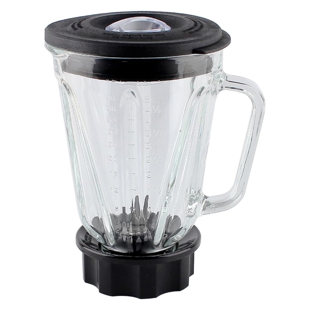 Anbige 5-Cup Glass Blender Jar with Blade & Collar for Hamilton Beach