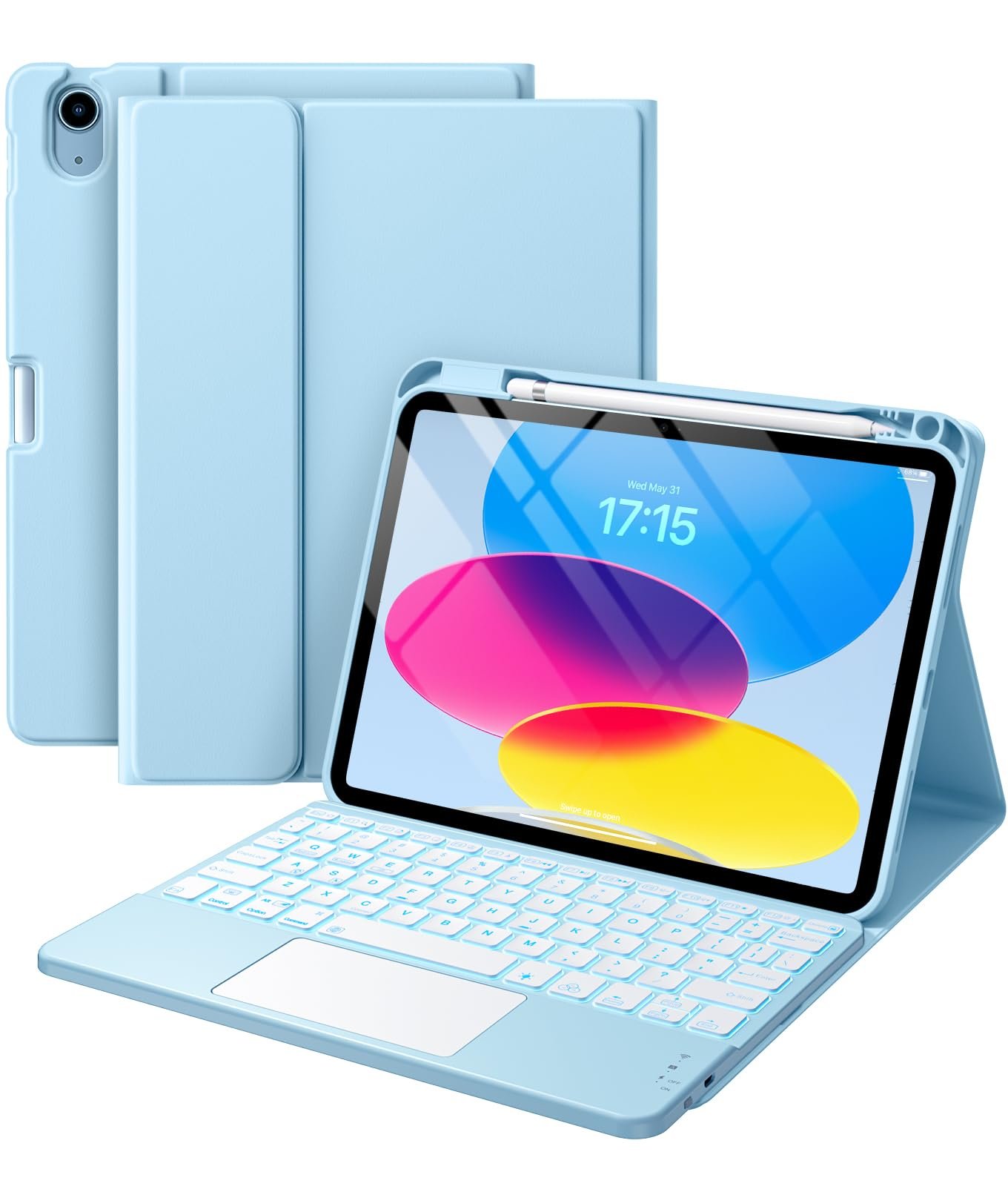 Harvopu for iPad 11th/10th Gen Keyboard Case with Trackpad