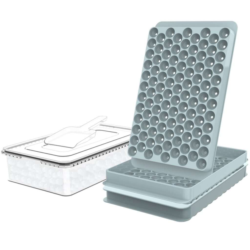 WIBIMEN Mini Ice Cube Trays for Freezer with Lid, 0.55" Pebble Ice