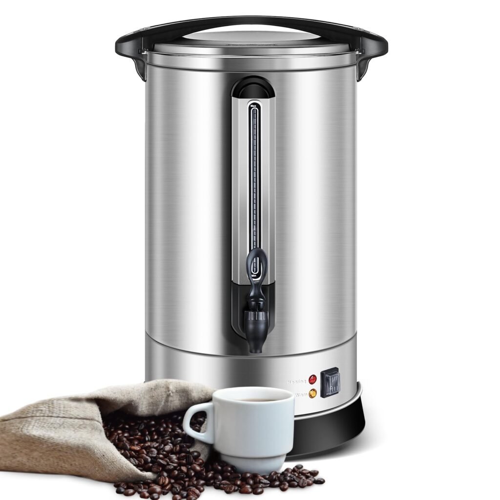HOMOKUS Commercial Coffee Urn, 120 Cup, 18L, Silver
