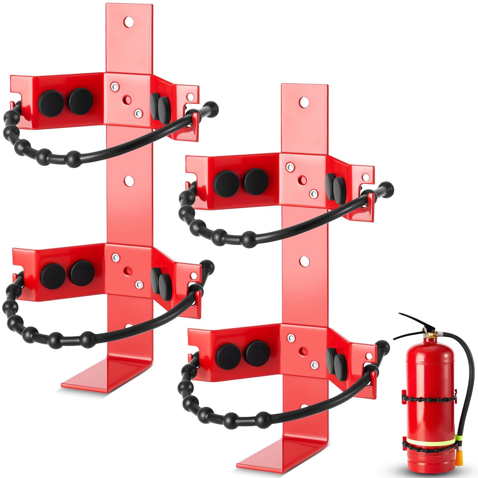 RattanView Fire Extinguisher Bracket, 2.5 Lb and 5 Lb, Red (2 Pcs)