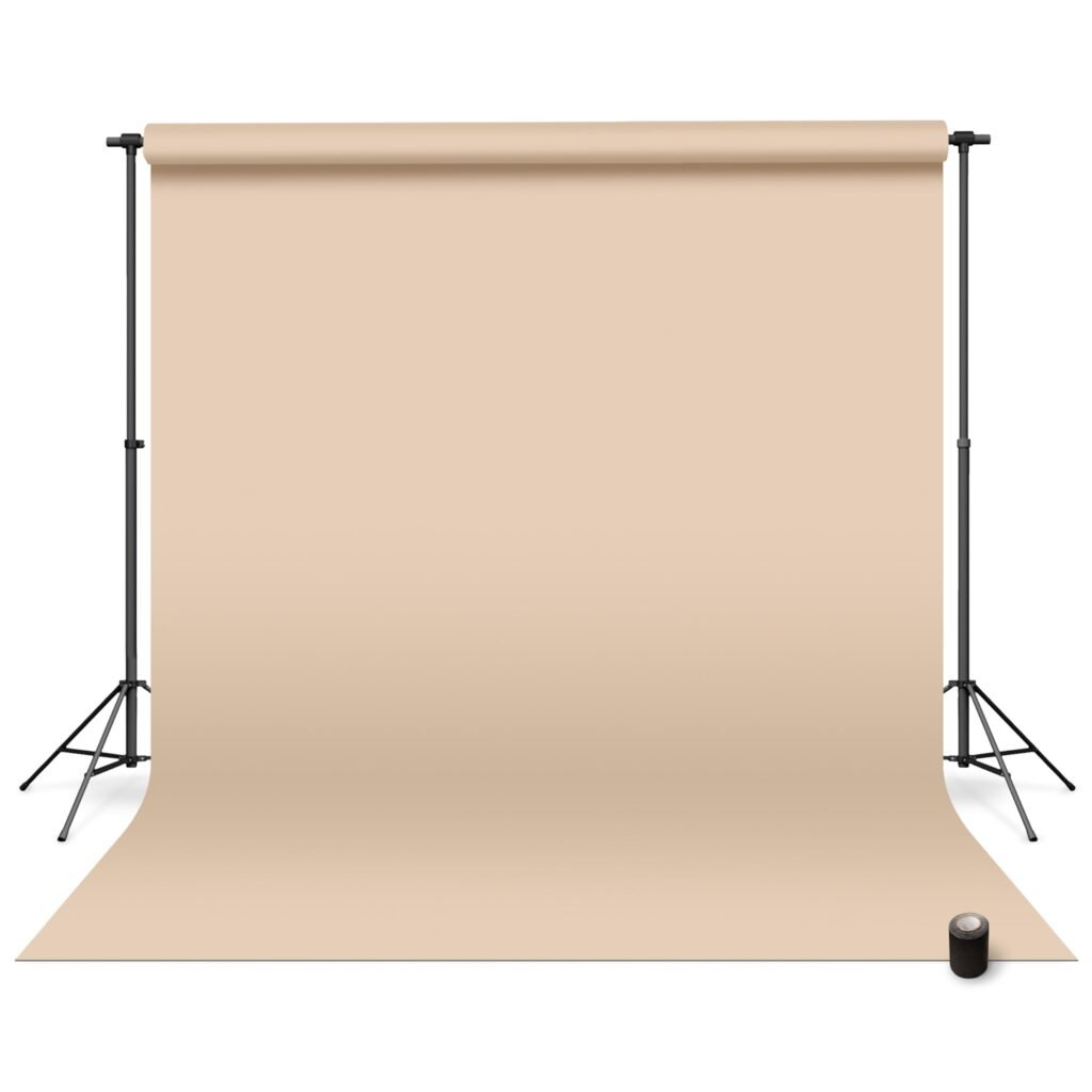 Denny Mfg Seamless Paper Backdrop for Photoshoot, Buff, 86 in x 36 ft