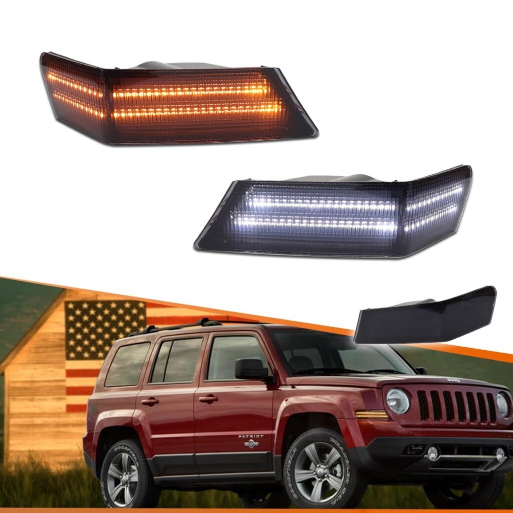 ADIIL SWITCHBACK LED Front Parking Light Turn Signal Blinker Corner Lights For 07-17 Jeep
