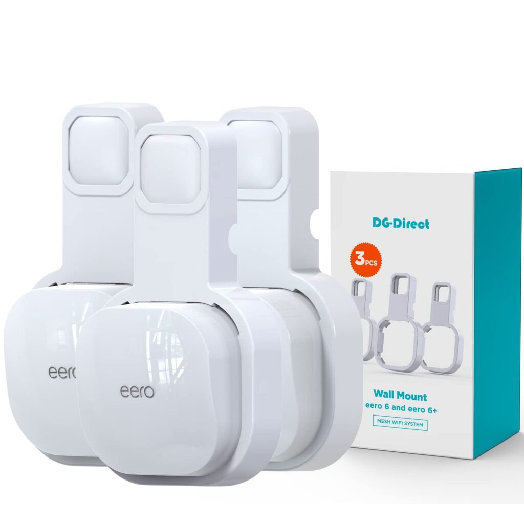 DG-Direct Wall Mount Holder Only for eero 6 Router Mesh Wi-Fi System,No Messy Wires,Stand Bracket for eero 6 Extender Space Saving White 3Pcs