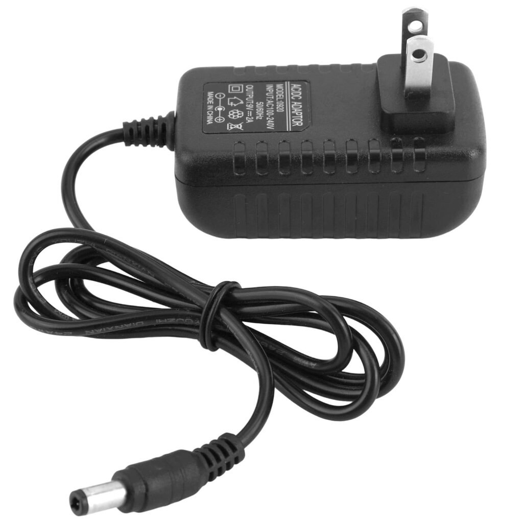 9V 2A Power Cord for Crosley Record Player, Black PVC Charger Replacement Adapter Compatible with