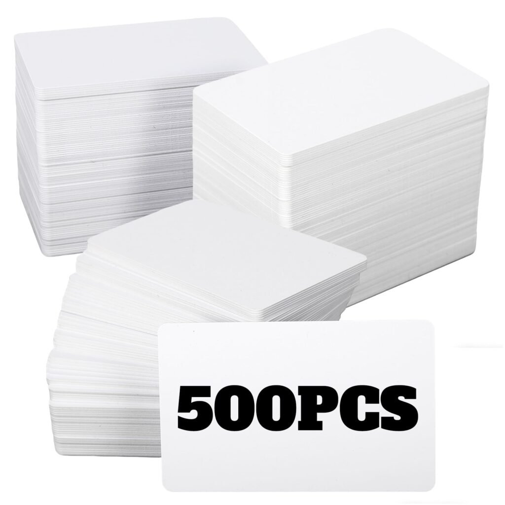 500 Pack Blank PVC ID Cards CR80 30 Mil White Plastic Card for Photo ID Badge Printers-Premium Blank