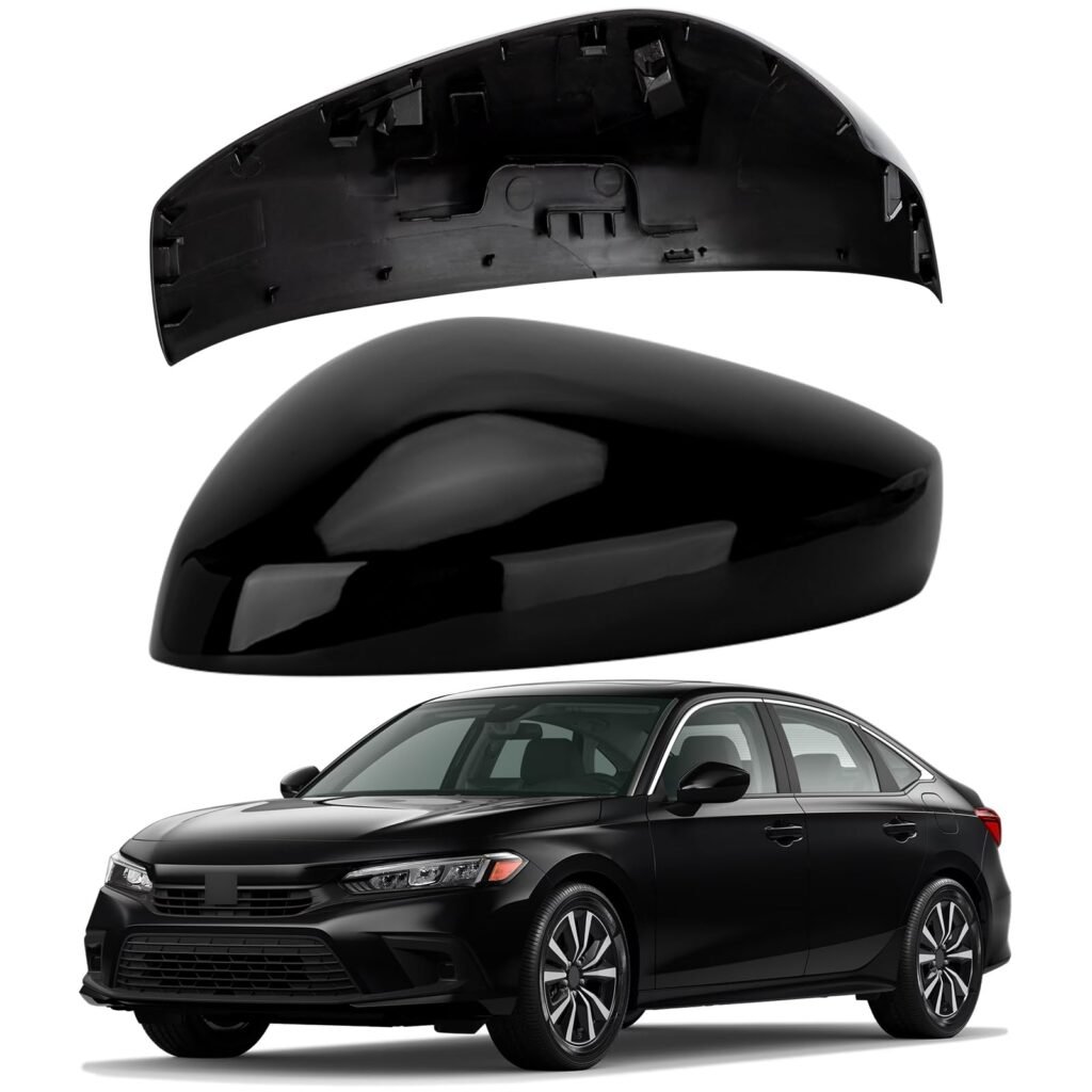 LOIYLLEN Driver Side Mirror Cover for Honda Civic 2022-2024 (Black)