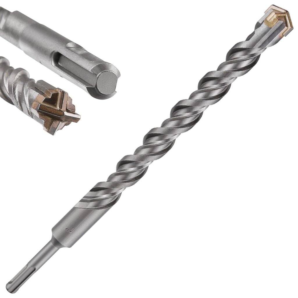 Wensilon Concrete Drill Bit lengthening 1pcs 1" X 12"-10" Cross-Type Double Thread Carbide Material Suitable for Concrete, Brick, Cement Walls, Stone, Extra Long Hammer Drill Bits for Concrete
