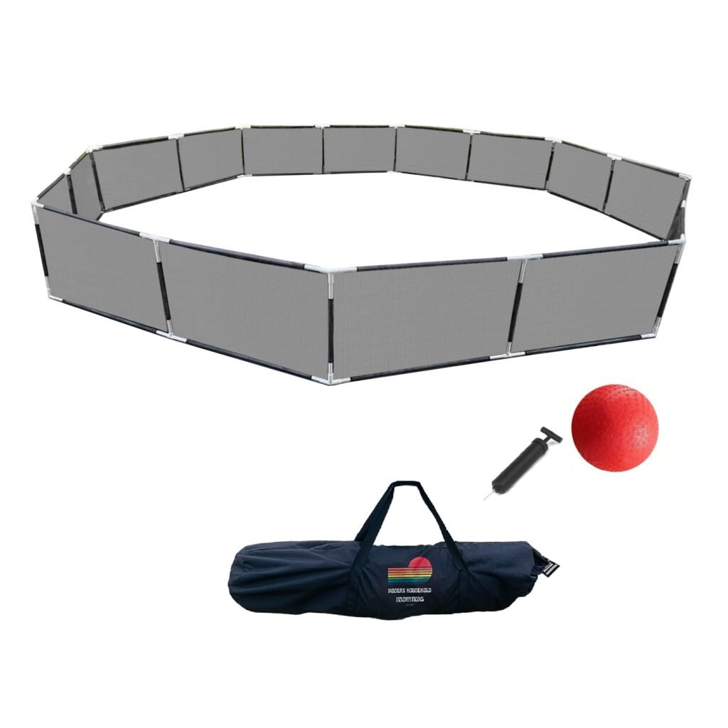 8/23/2026 ***NONFUNCTIONAL***
Portable Gaga Ball Pit Kit 15 FT Gaga Pit - Strong Nylon Mesh, Inflatable Gaga Ball, Pump & Carry Bag, Adult Ball Pit for Field Day Games & Physical Education Equipment