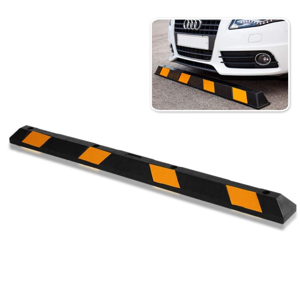 Parking Stopper for Garage Heavy Duty Rubber Parking Curb Stops 72” Garage Parking Stops Premium