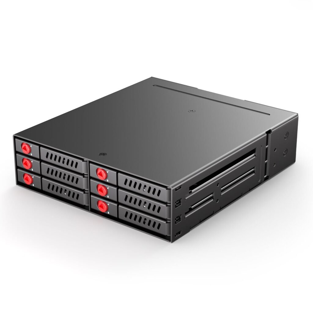 Sata HDD & SSD Hot Swap Cage, 6 Bay Hard Drive Dock for 5.25” Enclosure, 6 Bay Hard Drive Station