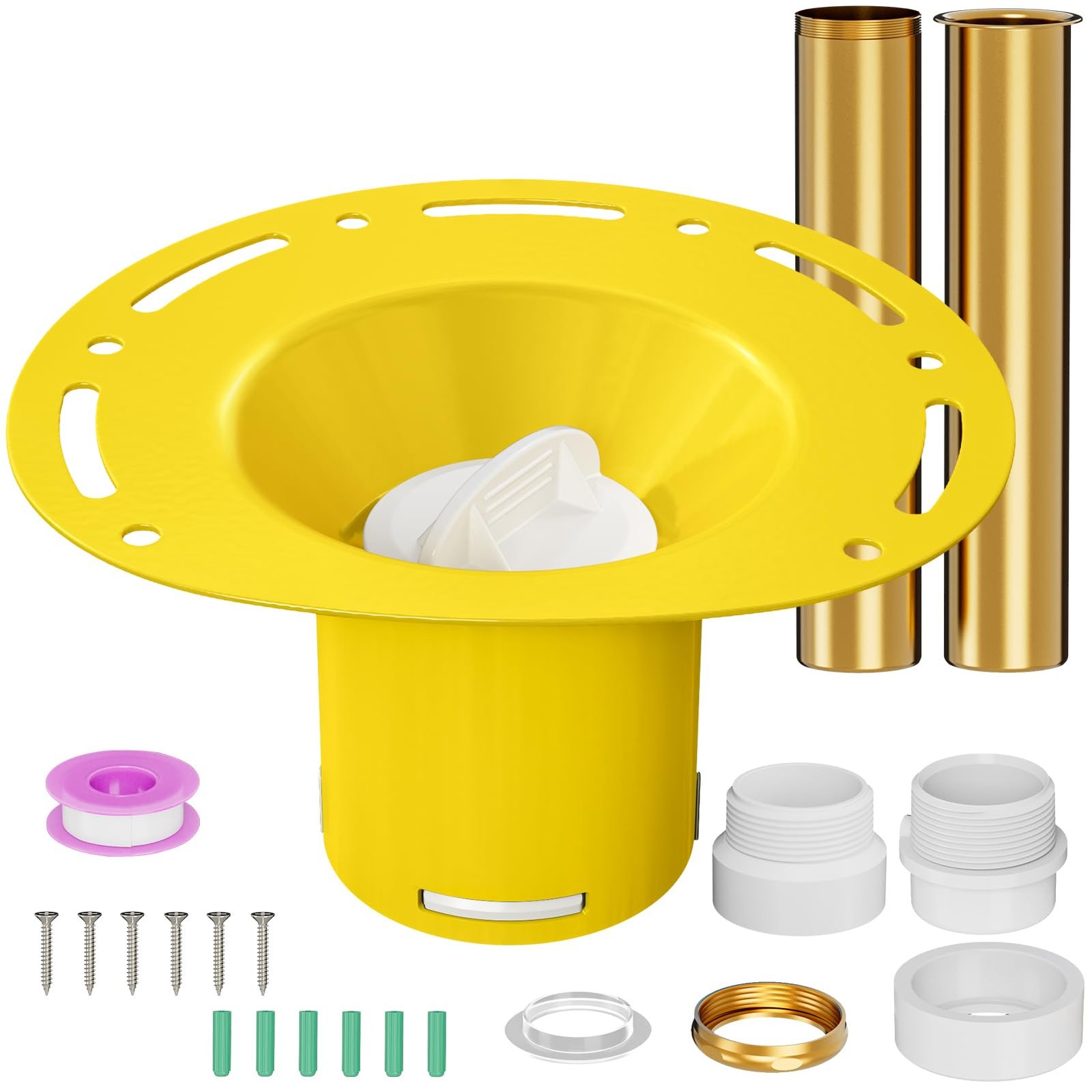 Debialo Freestanding Tub Drain Kit, Nickel-Plated Brass & PVC