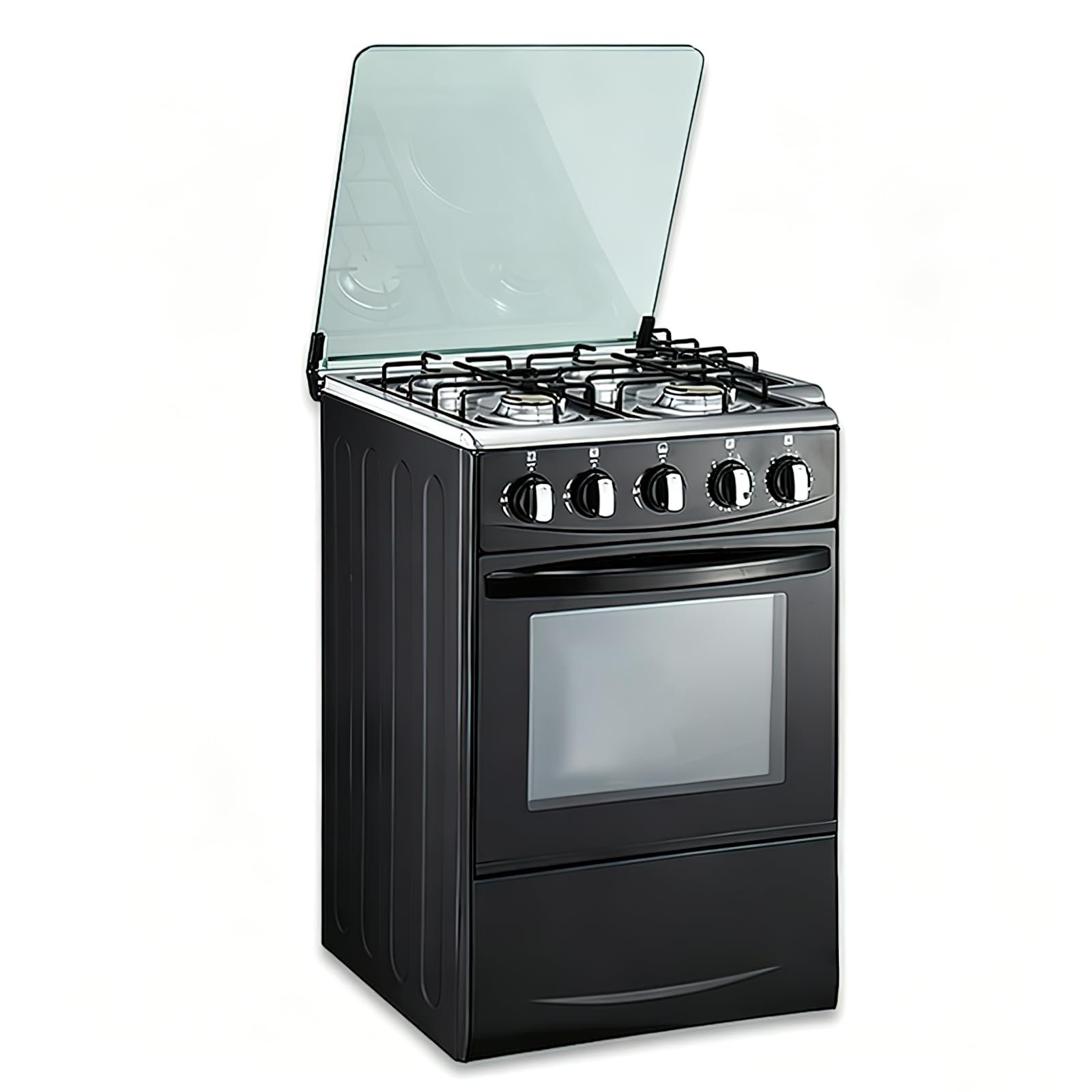 SQ-CMHSAIN 20" LPG Gas Stove - 4 Burners, 50L Oven, Black
