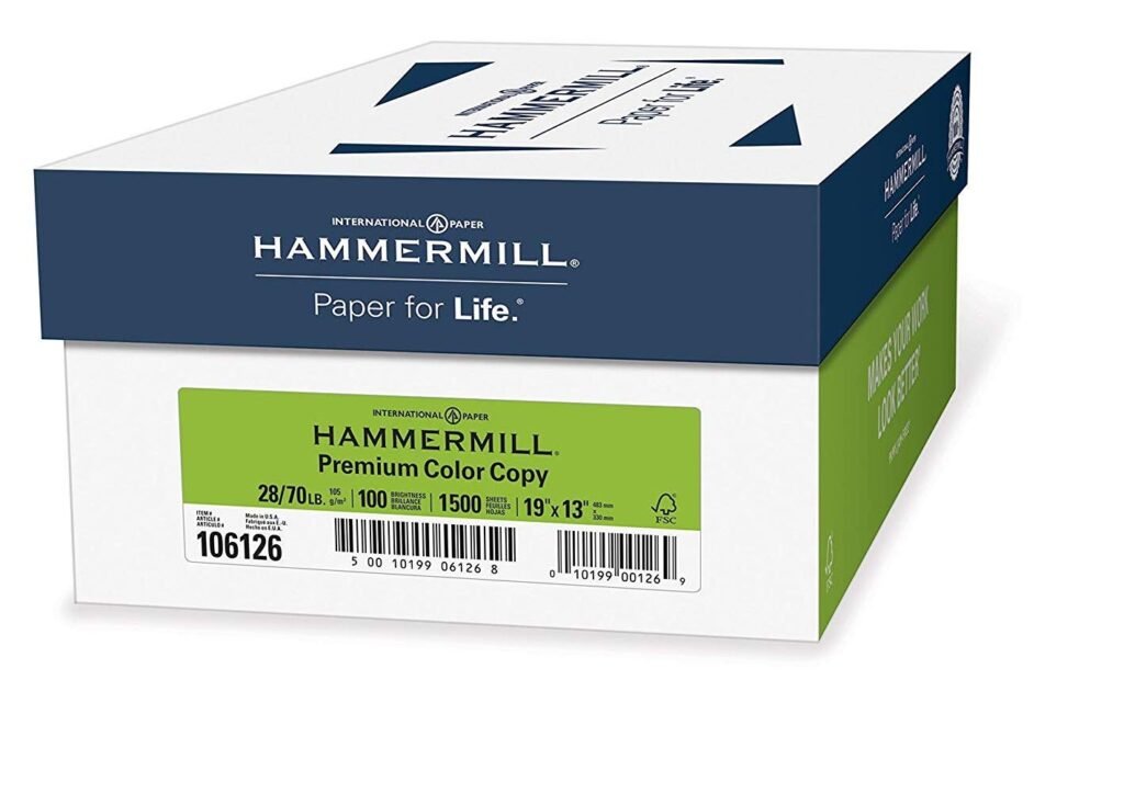 Hammermill Printer Paper, Premium Color 28 lb Copy Paper, 19 x 13 - 3 Ream (1,500 Sheets) - 100 Bright, Made in the USA, 106126C