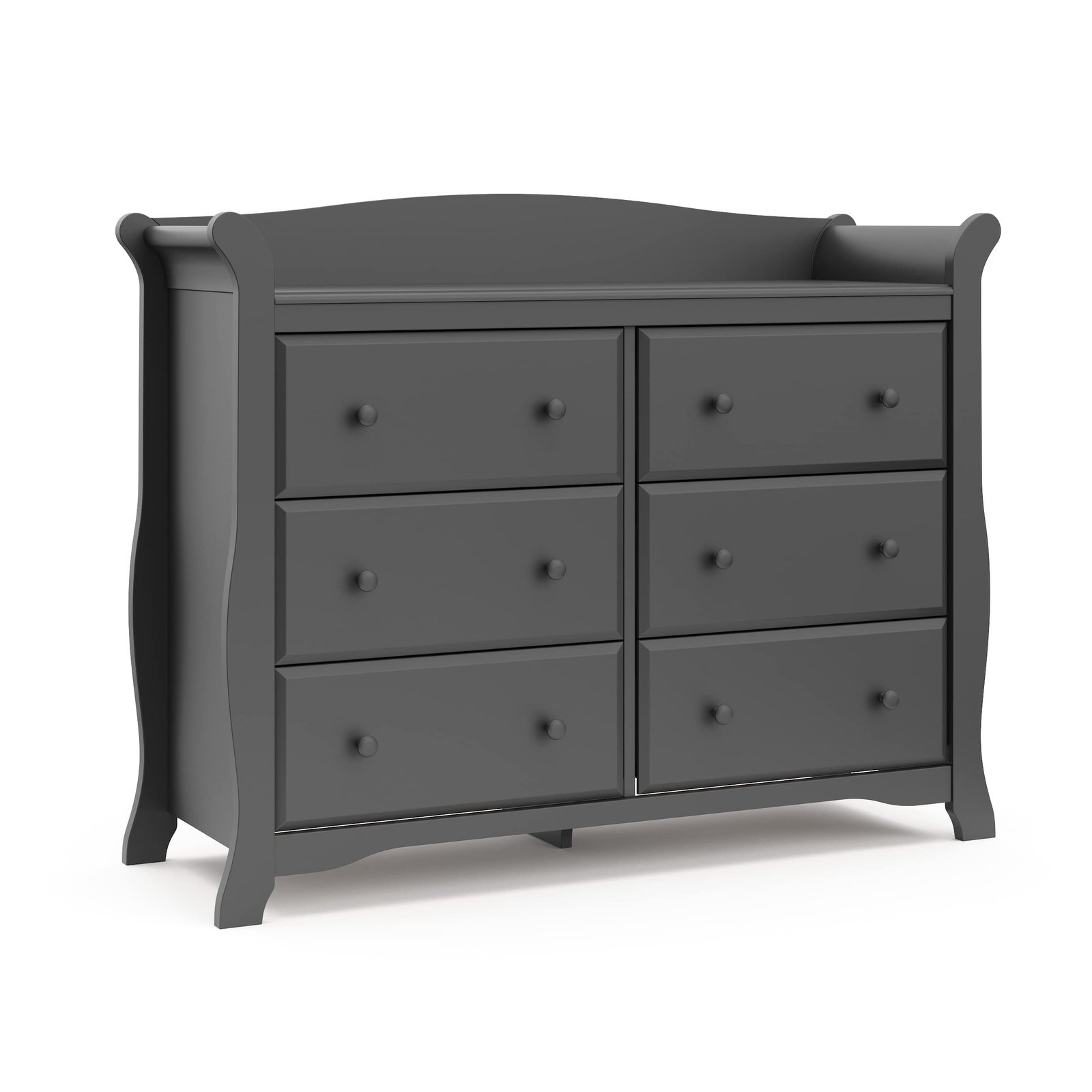 Storkcraft Avalon 6 Drawer Double Dresser (Gray) – Nursery Dresser for Kids Bedroom, Chest of Drawers